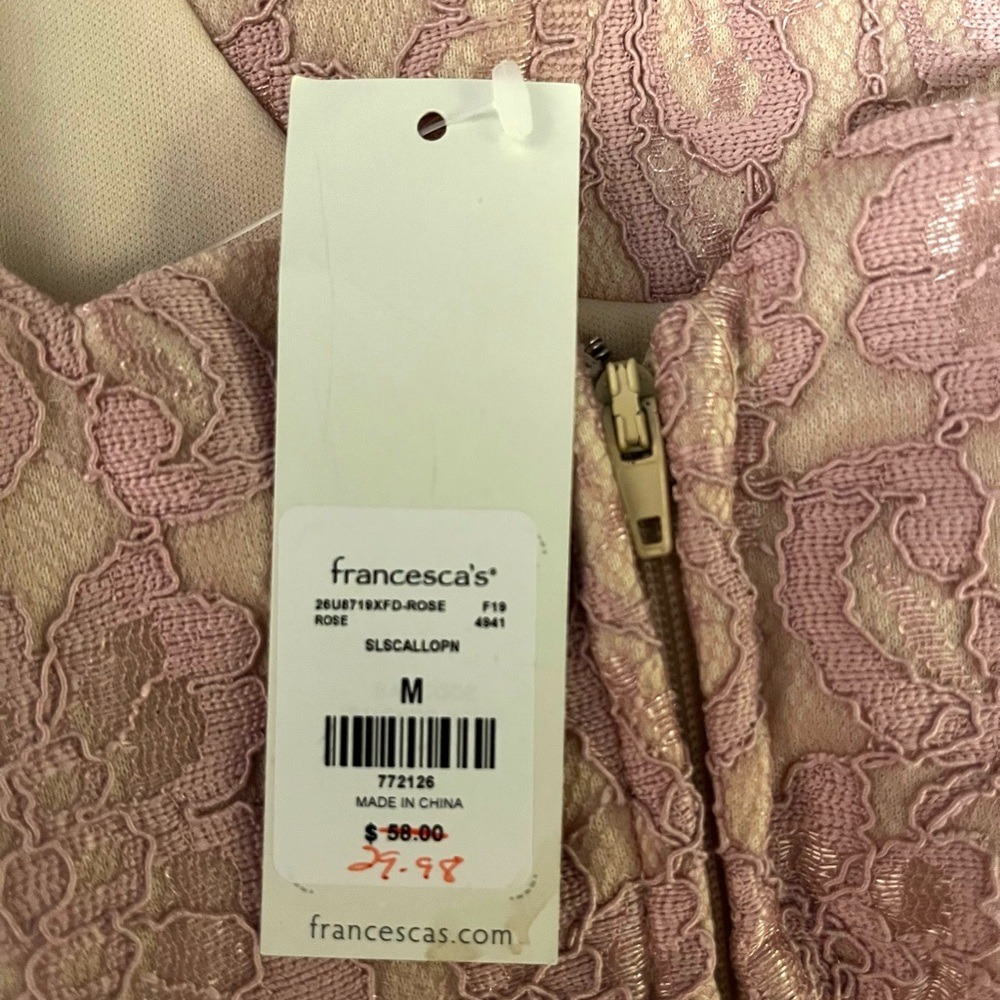 Francesca's Women's Sz Med Blush Pink‎ Scalloped Homecoming formal Dress - Picture 6 of 11